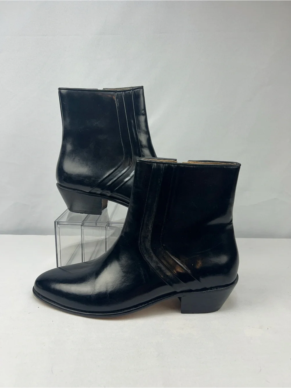 Stacy Adams Black Leather Chukka Zip Boots